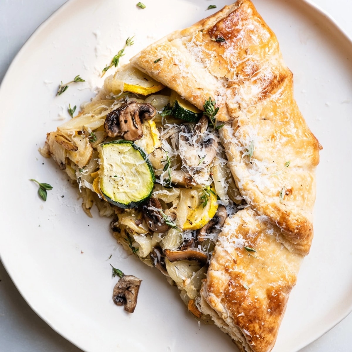 Delicious Garlic Parmesan Dinner Galette: Golden pastry with creamy, roasted garlic filling.