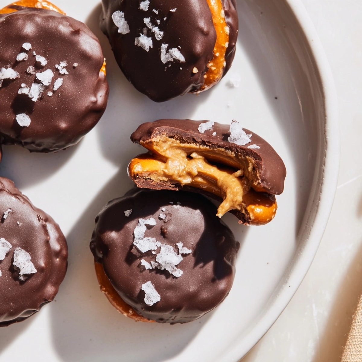 Homemade Peanut Butter Salted Pretzel Bites recipe, a sweet and salty treat perfect for snacking.