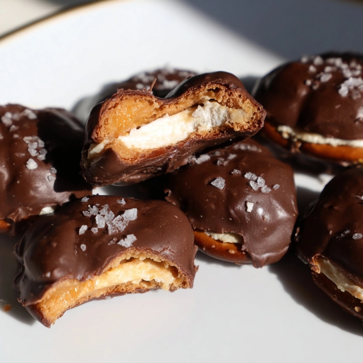 Imagine these Peanut Butter Salted Pretzel Bites: crunchy, peanut buttery, chocolatey, and easy to make!