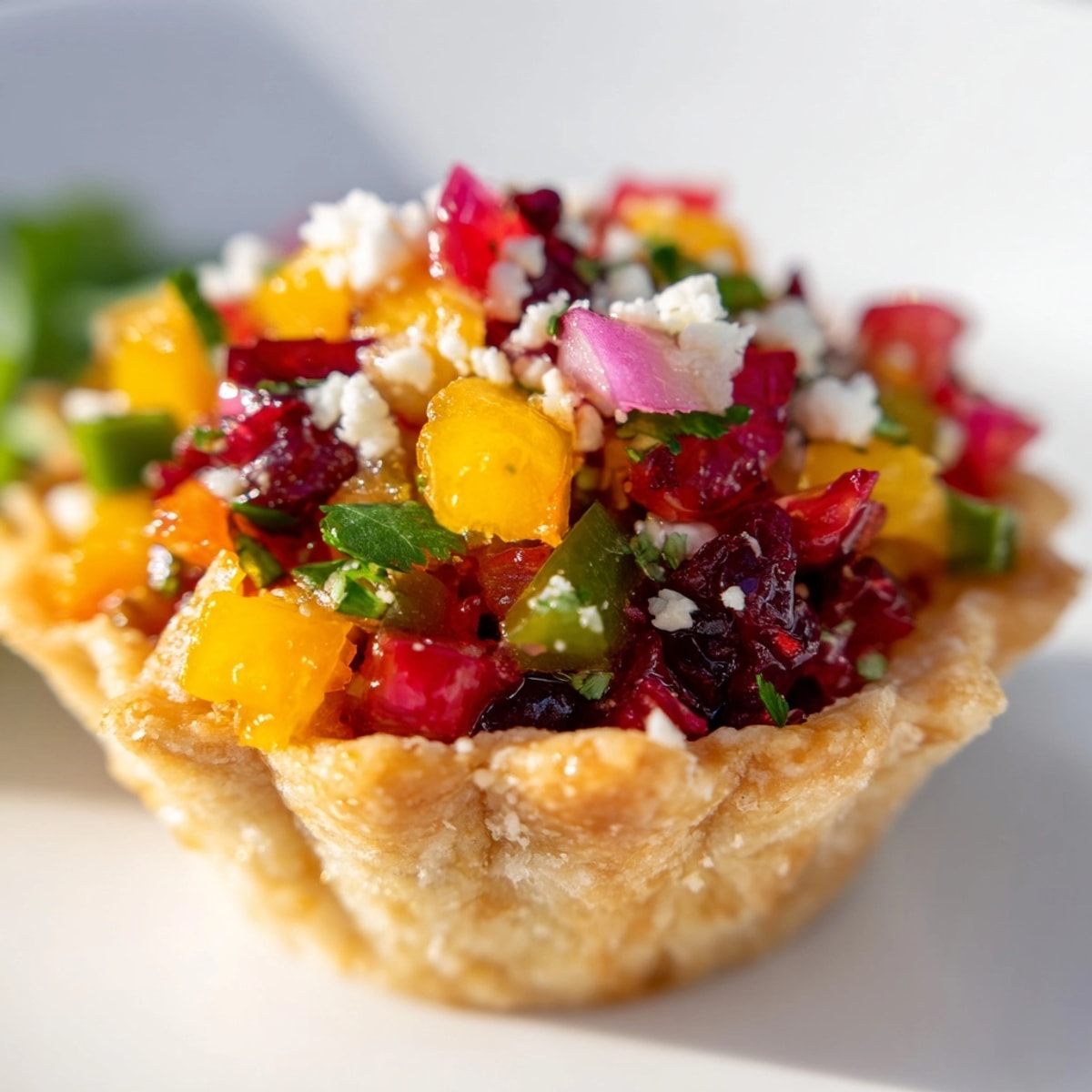 Rainbow Cranberry Jalapeño Tartlets: Colorful, bite-sized appetizers with a sweet and spicy kick!