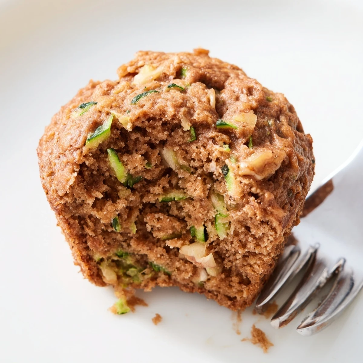 Deliciously spiced protein cinnamon zucchini muffins, overflowing with nutritious shredded zucchini.