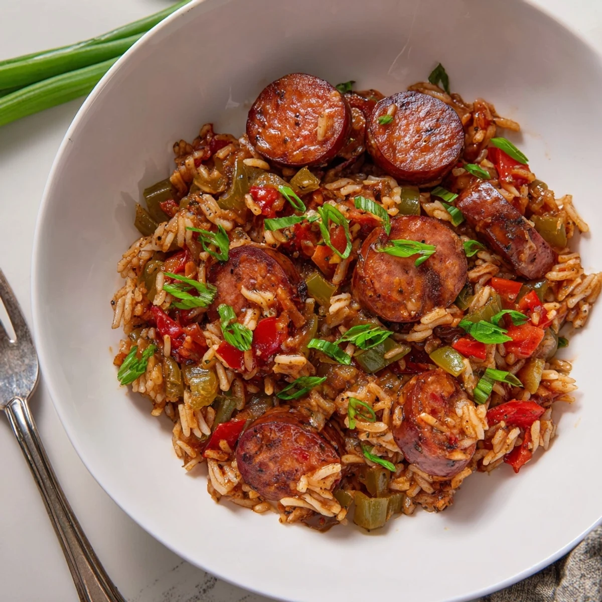 Hearty Cajun Sausage and Rice Skillet bursting with flavor, ideal for weeknight dinners.