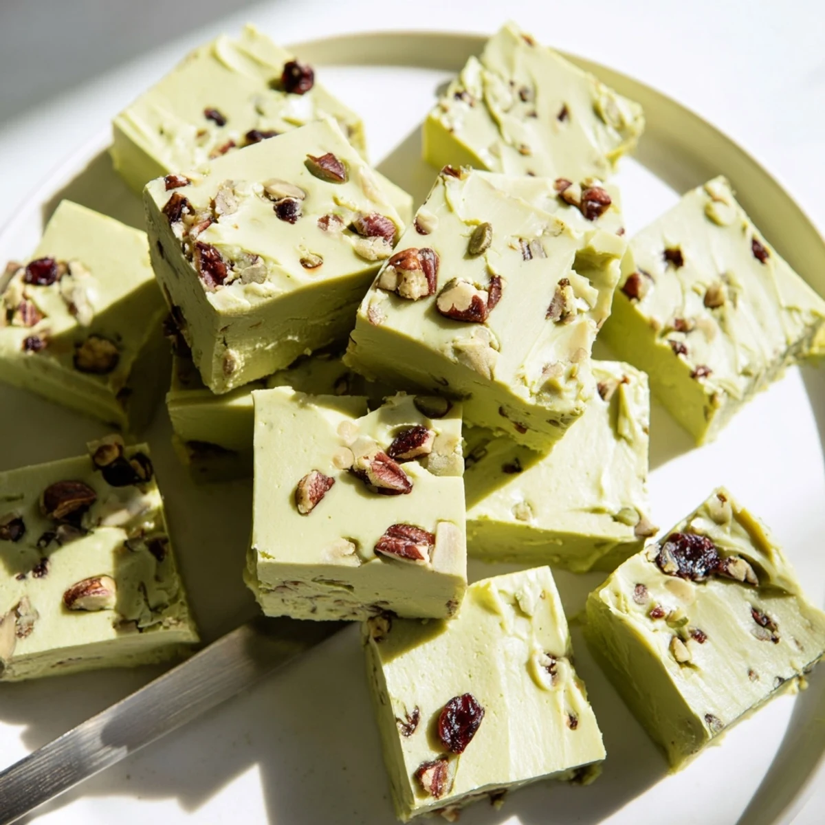 Matcha White Chocolate Thanksgiving Fudge