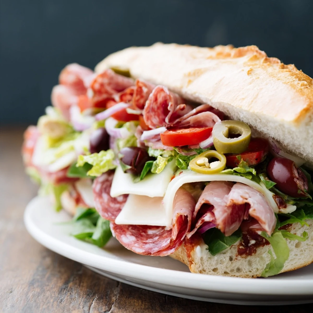 Vibrant Flavor Mash-Up Sandwiches filled with Italian meats and fresh vegetables.  