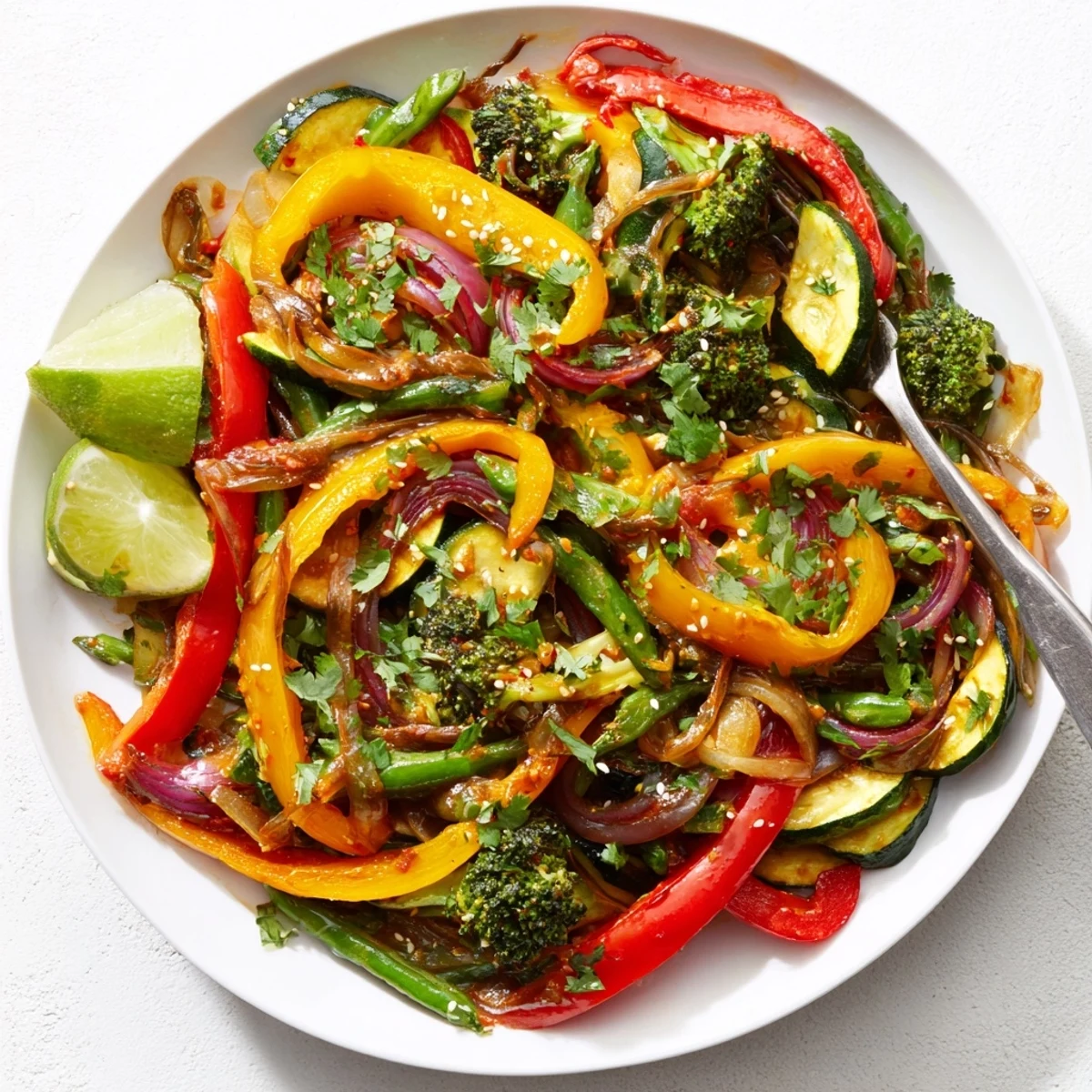 Quick and easy Ancho Chile Vegetable Stir-Fry, perfect for a healthy weeknight dinner.