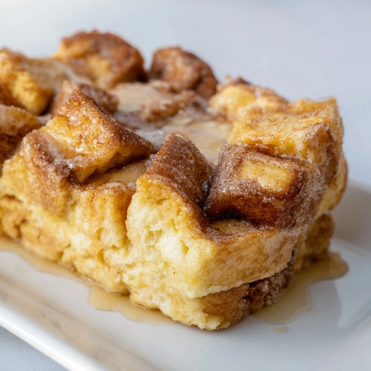 Golden-brown French Toast Bake, a comforting breakfast casserole perfect served warm with berries.