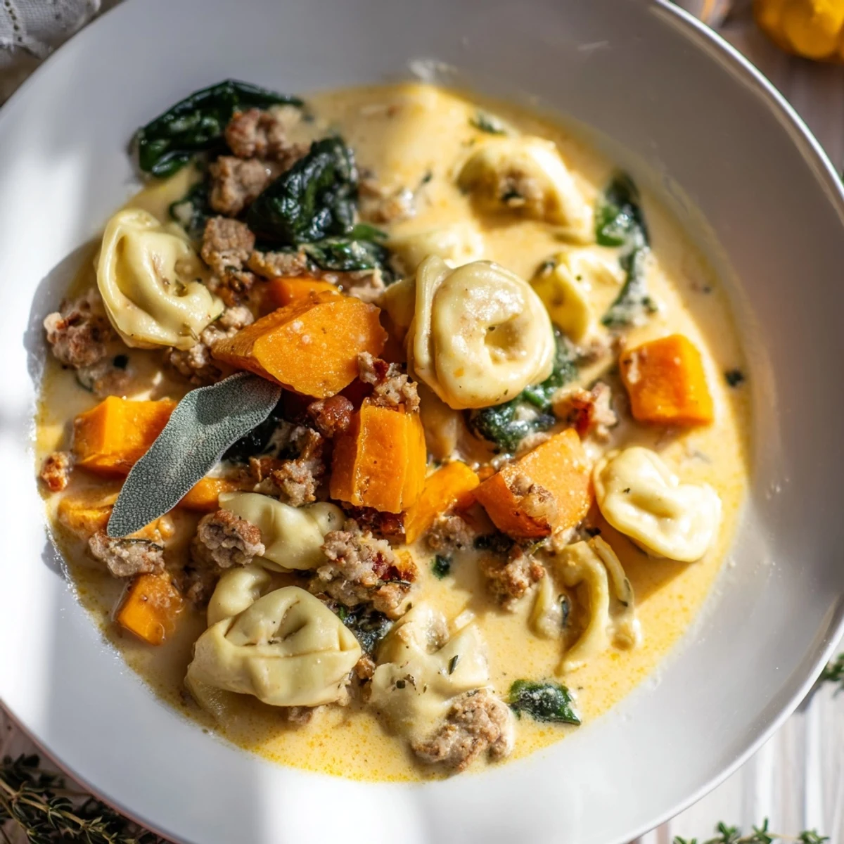 Creamy Sausage Tortellini Soup