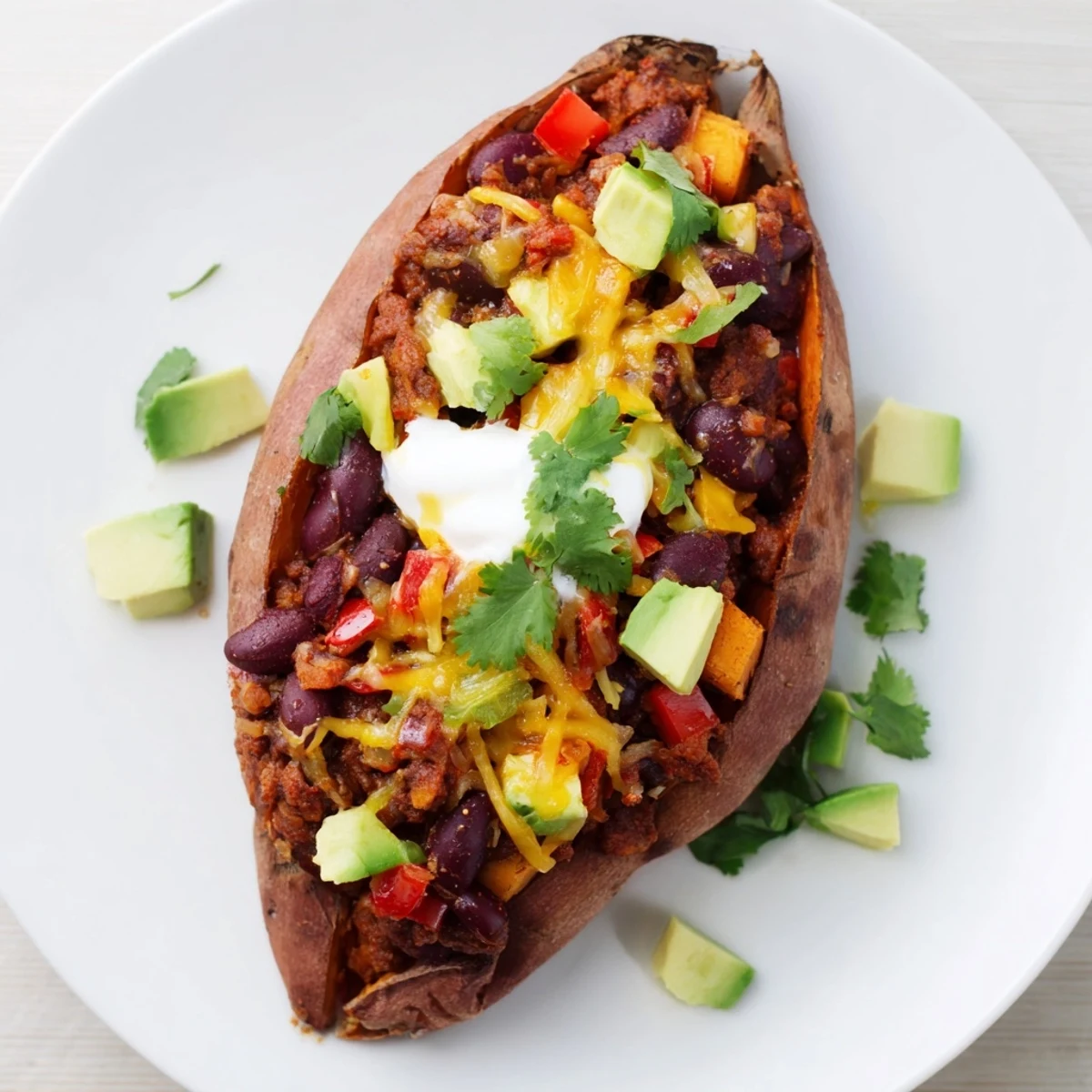 Savory Baked Sweet Potato Chili