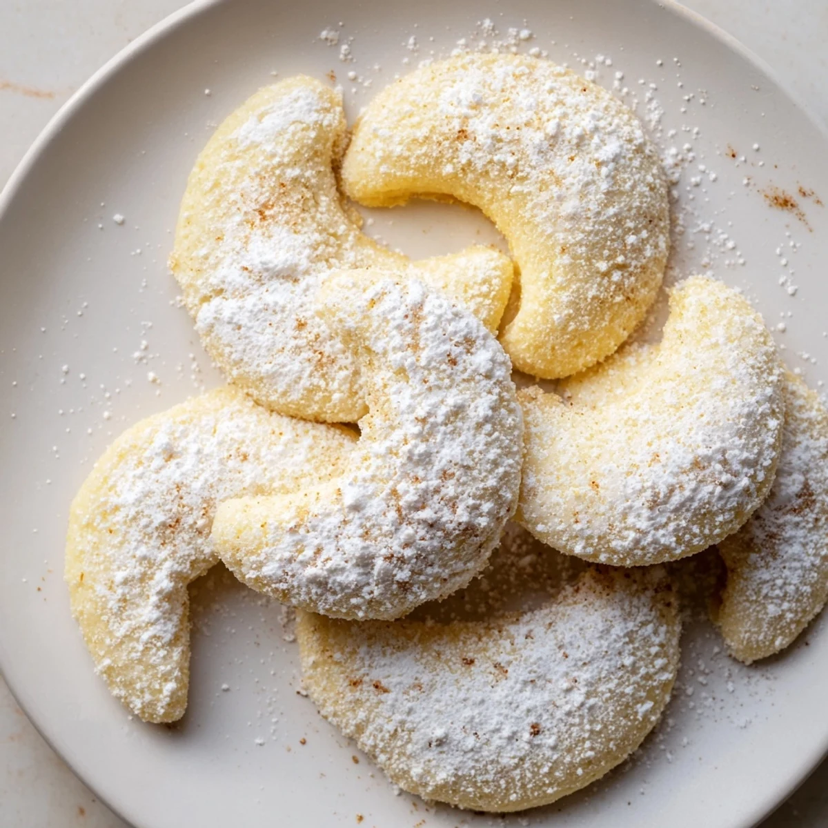 Buttery and almond-flavored Quick Christmas Cookie Croissants, a delightful holiday dessert arrangement.