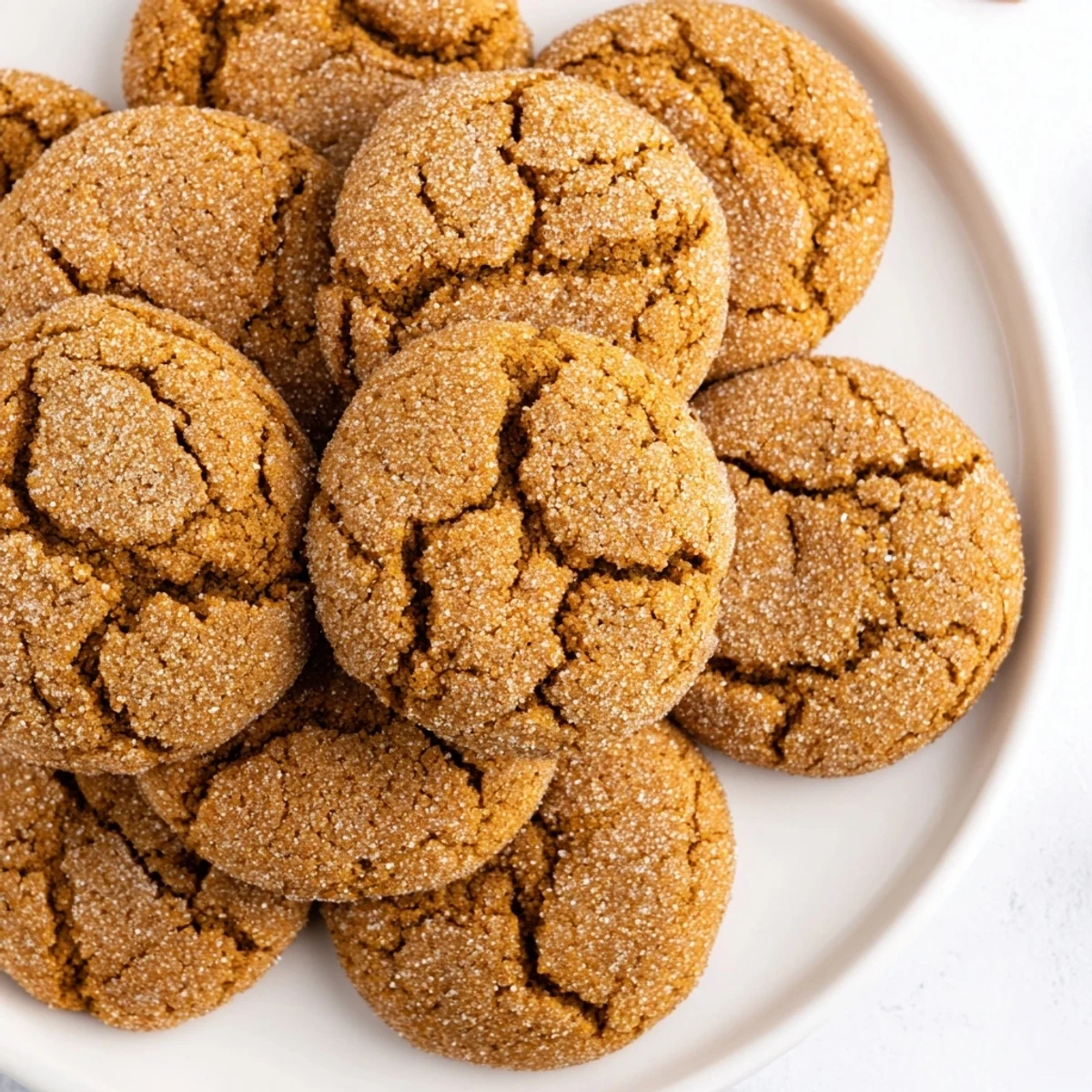 A close-up of delicious Express Gingerbread Latte Cookies, spiced and sugary, perfect for a treat.