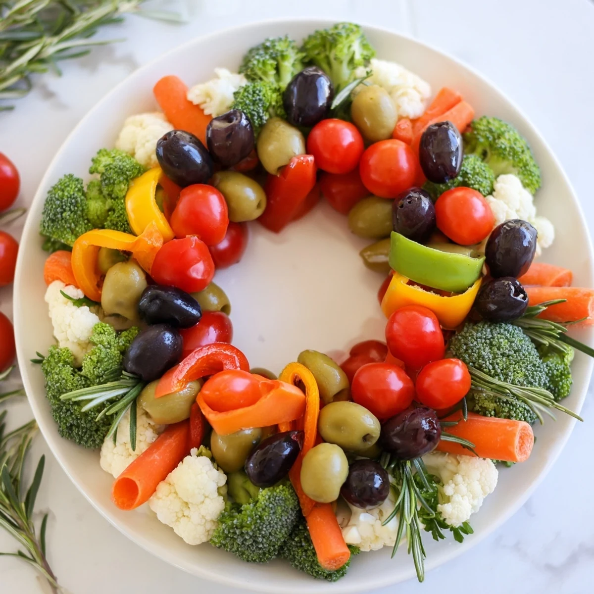 Festive Garland Veggie Wreath
