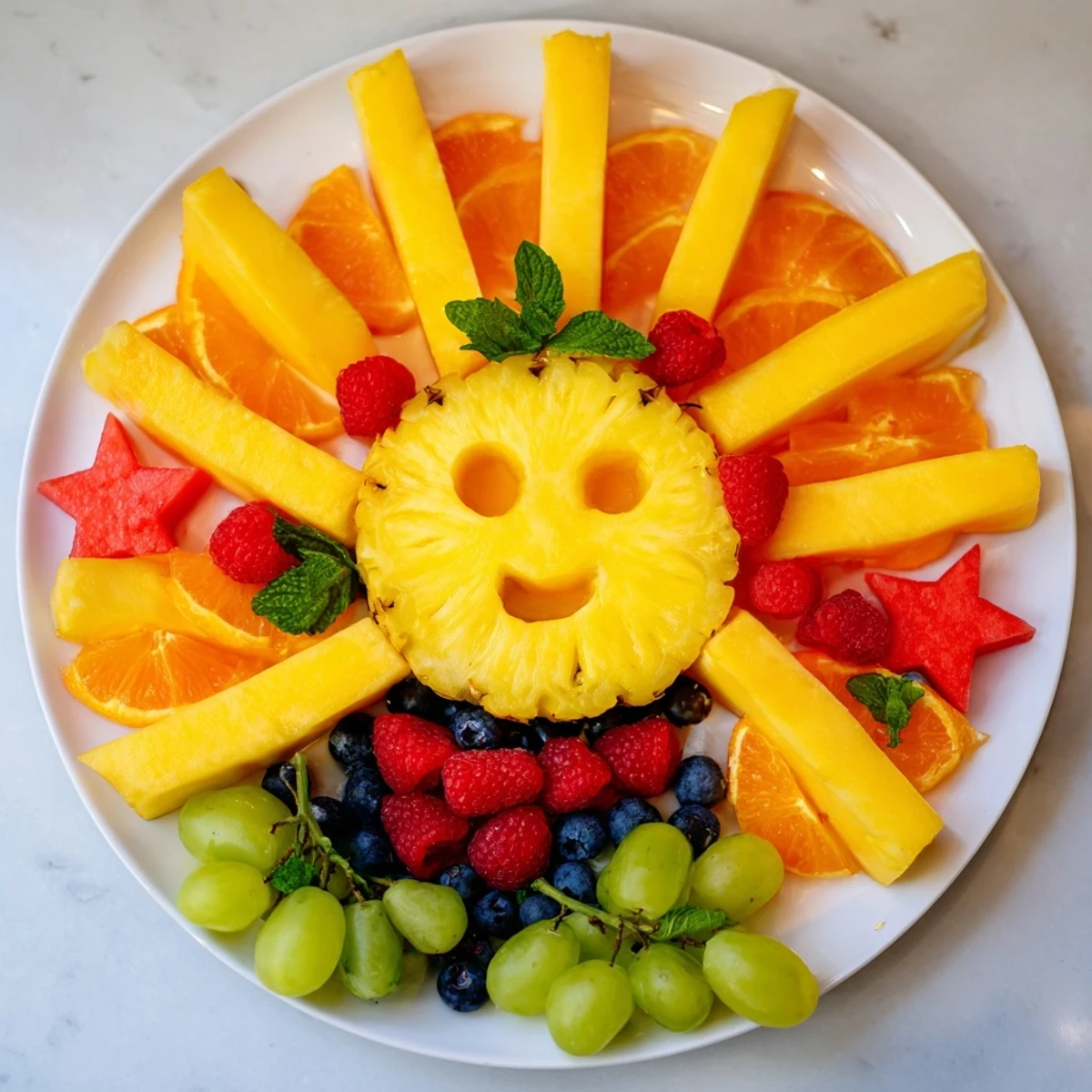 This gorgeous Summer Rays Sun-Shaped Fruit Tray features a sun design filled with fresh, juicy, seasonal favorites.