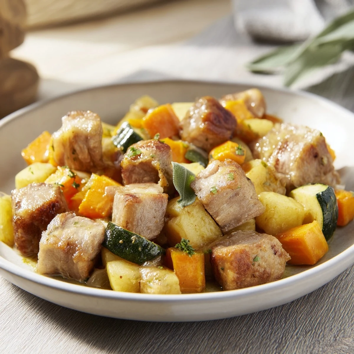 Sweet lamb platter for baby: tender lamb stew with soft vegetables, ready for little hands.