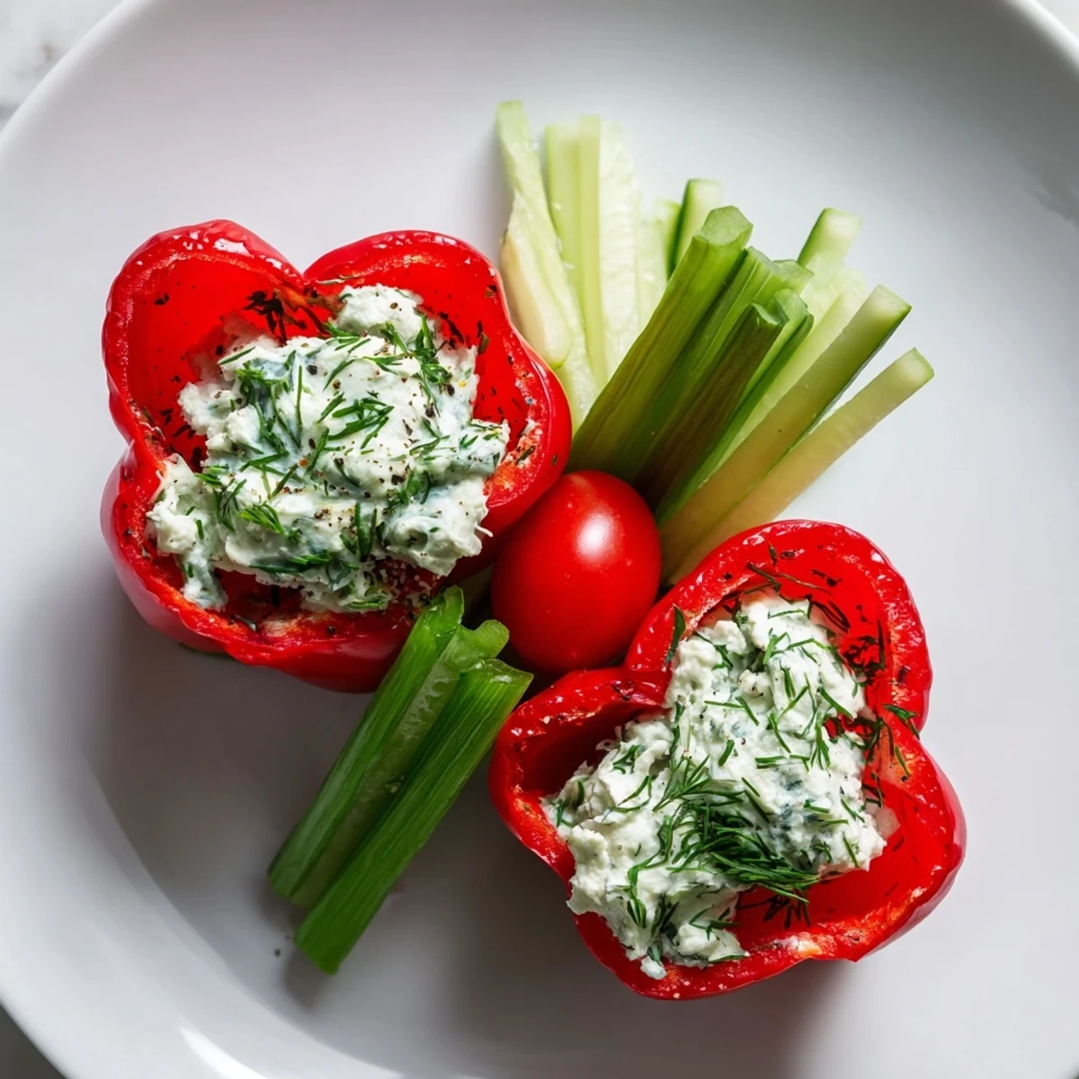 Blooming Tulip Veggie Cups filled with creamy herb cheese, colorful and festive appetizer ready to serve.