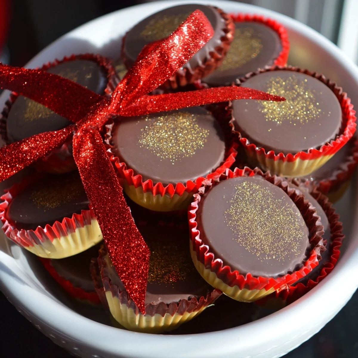 A glistening display of chocolate gold coin stacks, a sweet and festive edible centerpiece.