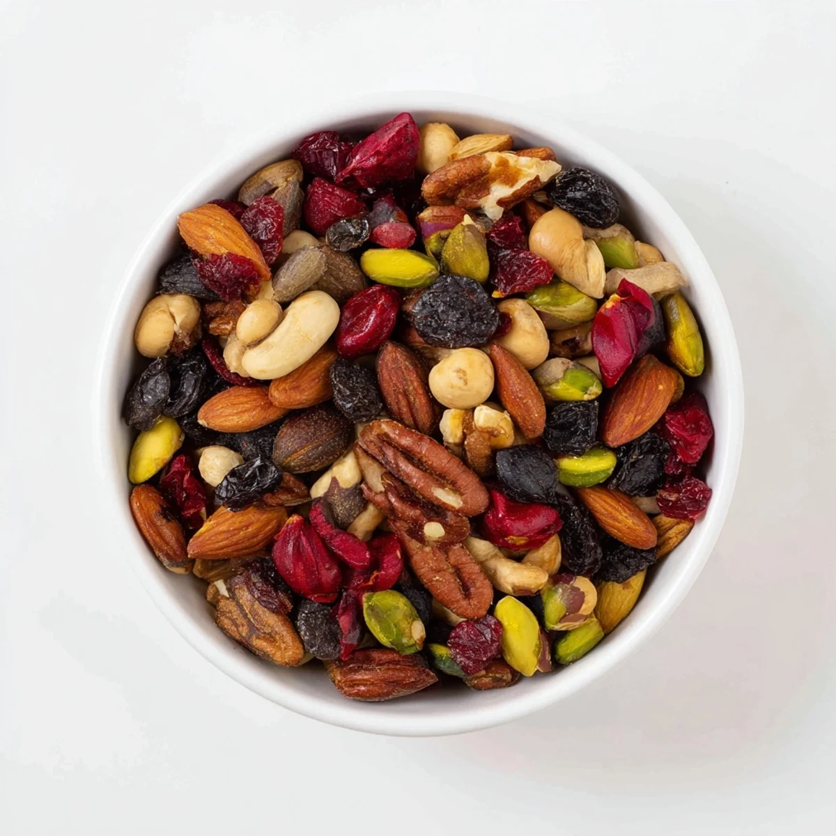 A colorful medley: Roasted nuts and dried fruit, an easy party platter for serving guests beautifully.