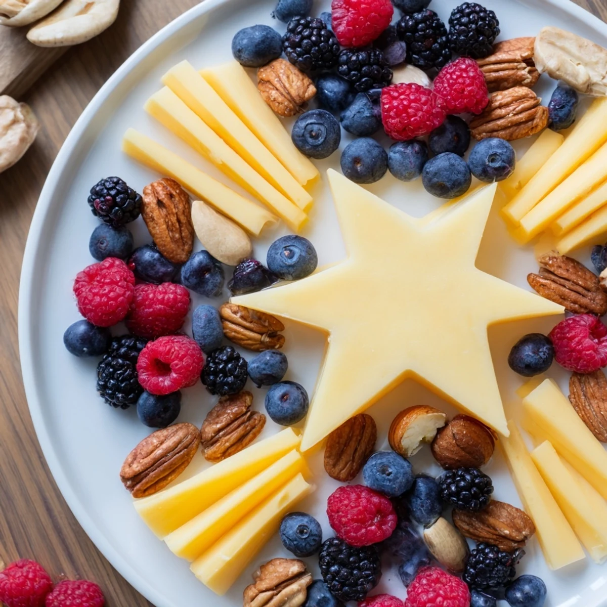 Vibrant image of a Shooting Star Cheese Board, a beautifully arranged appetizer perfect for parties.