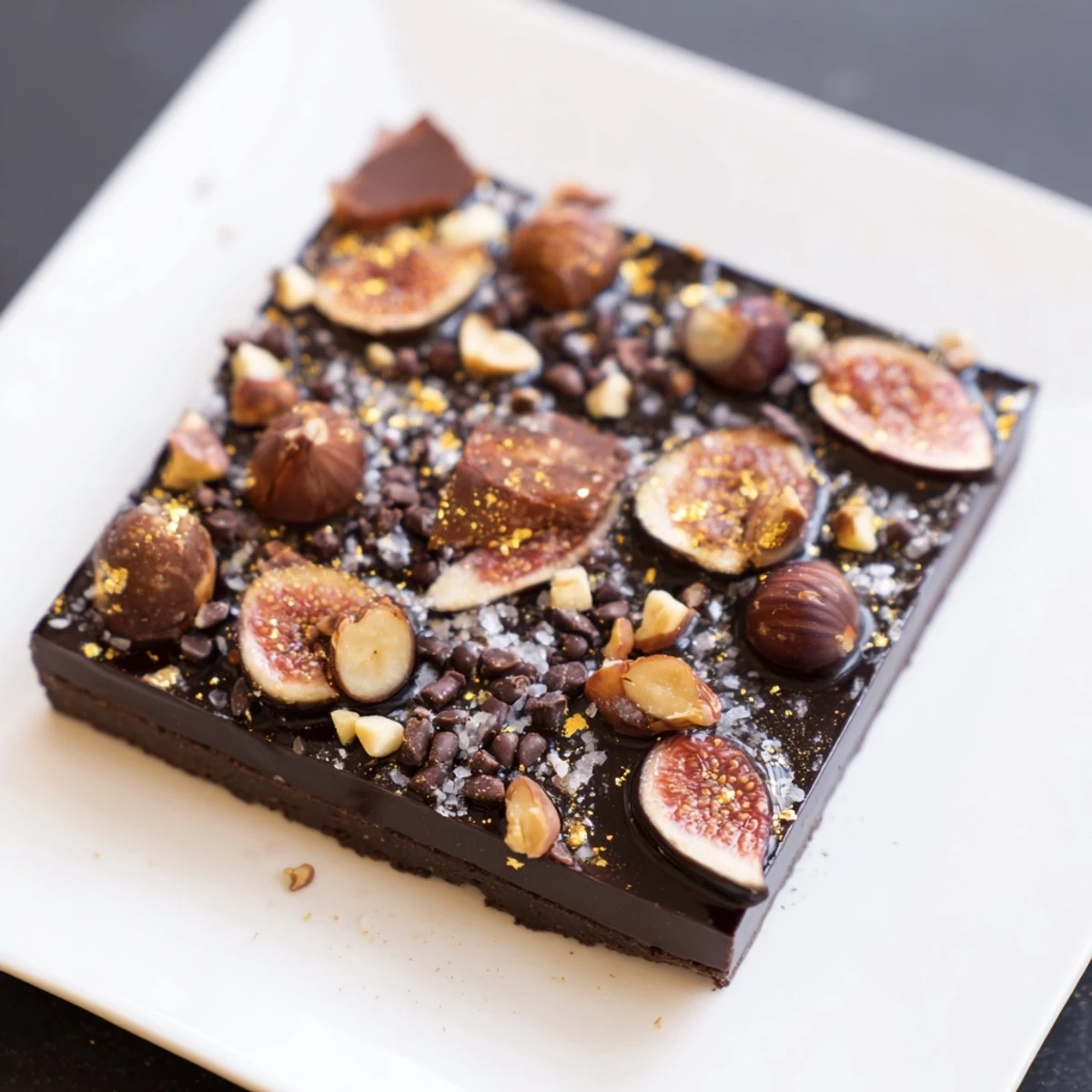 The Midnight Mosaic, featuring figs and olives, served chilled for a unique dessert experience.