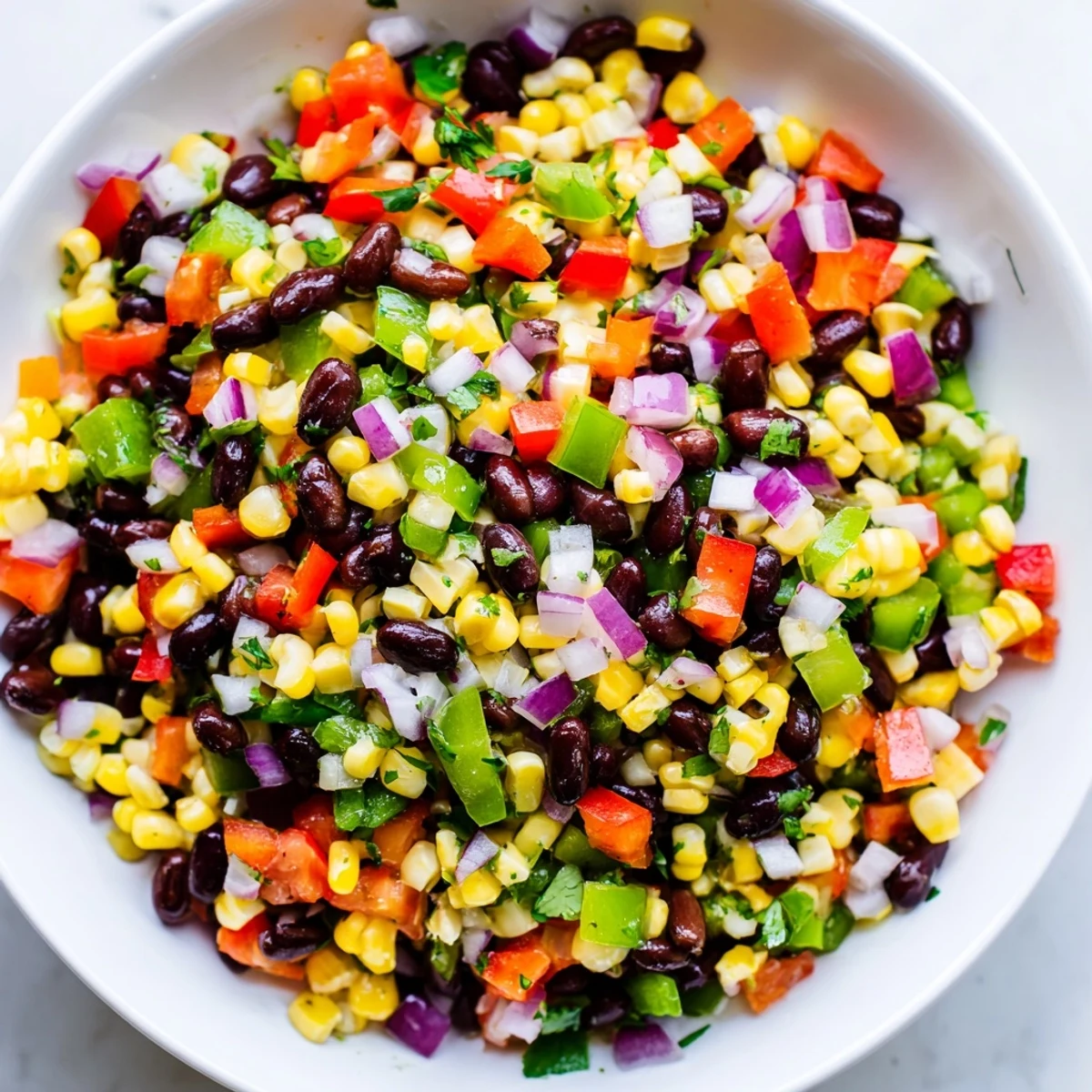 Vibrant Cowboy Caviar Salad bursting with colorful veggies, ideal for a refreshing summer meal.