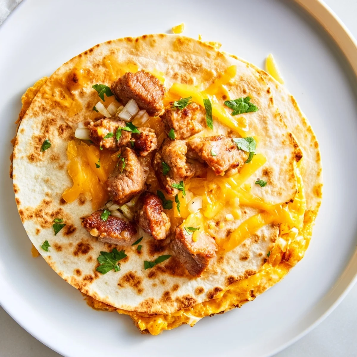 Golden, bubbling Butter Chicken Quesadillas are cut into wedges, ready to enjoy this flavorful meal.