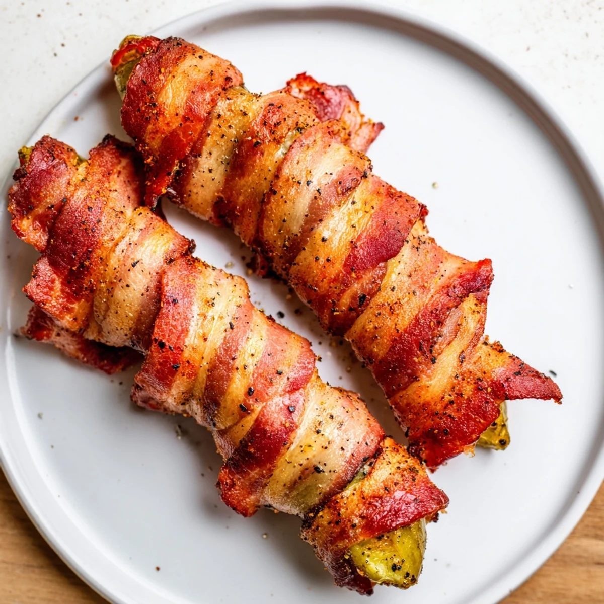 Served hot, bite-sized bacon-wrapped pickles are perfect game day snacks or party appetizers.