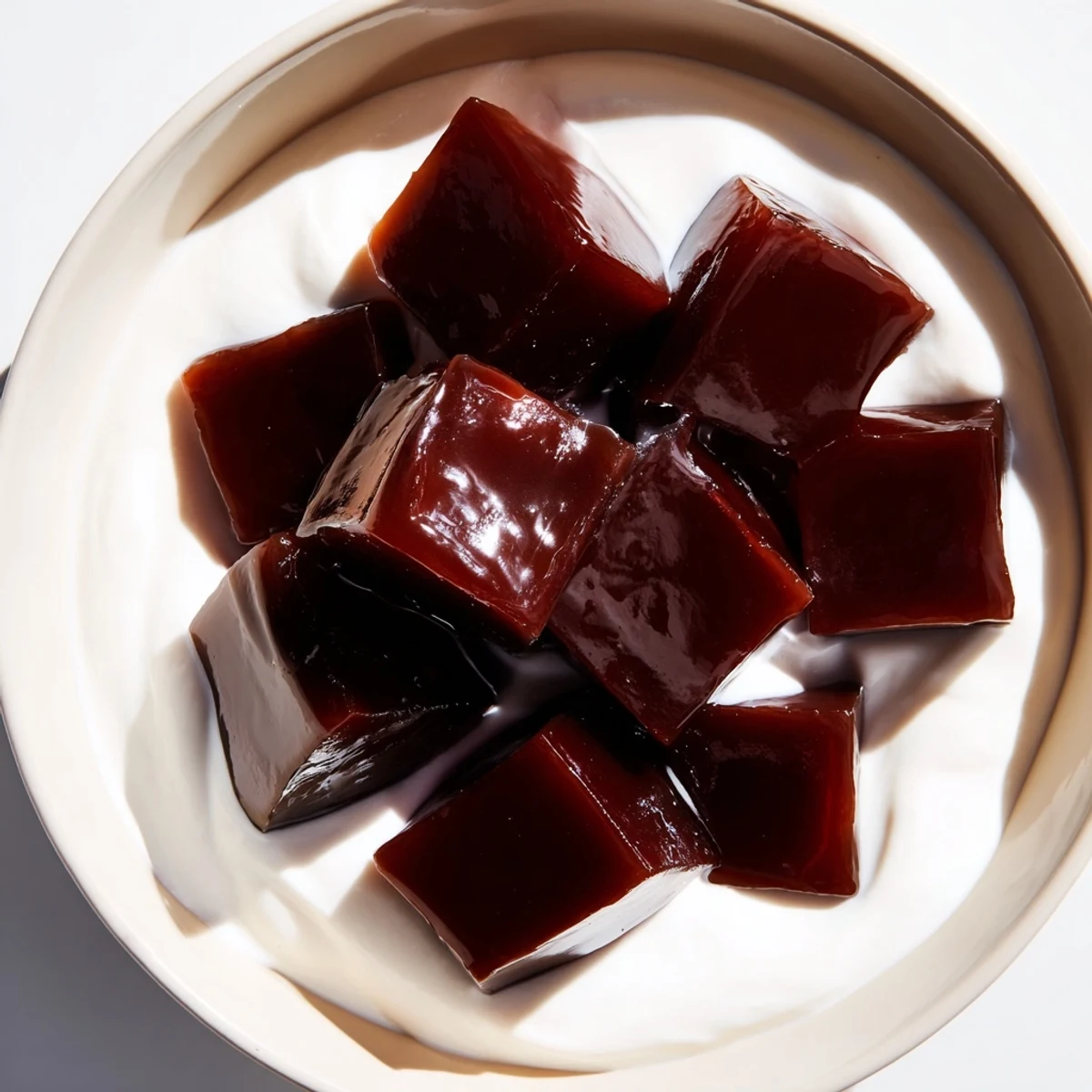 Beautifully plated Coffee Jelly Dessert, a Japanese-inspired dessert with rich coffee flavor.
