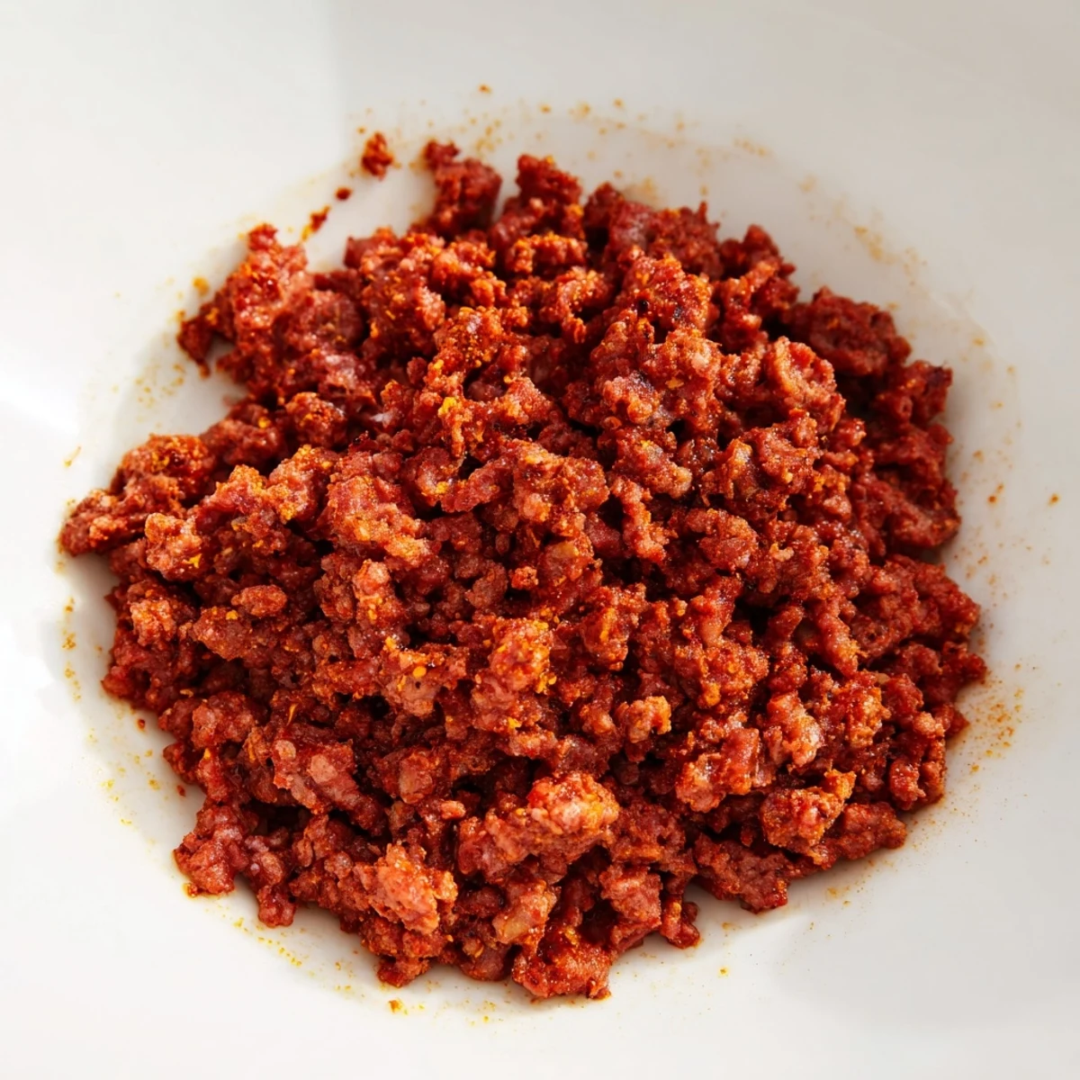 Easy Big Mac in a Bowl served in a rustic white bowl with a drizzle of homemade special sauce and pickles.