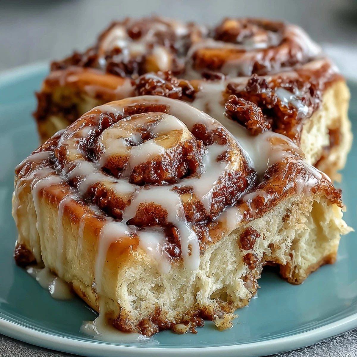 Warm Banana Bread Cinnamon Rolls with fluffy insides and melted cinnamon sugar filling, ready to be served for dessert.