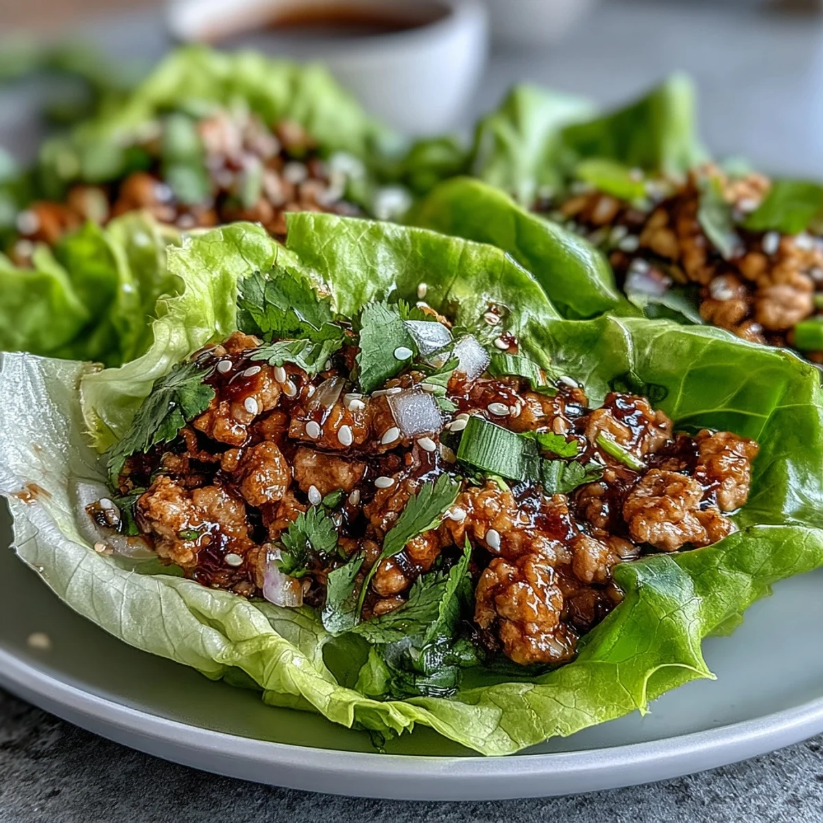 Low-carb, gluten-free turkey lettuce wraps served with colorful crunchy veggie sticks for a fresh and satisfying lunch.  