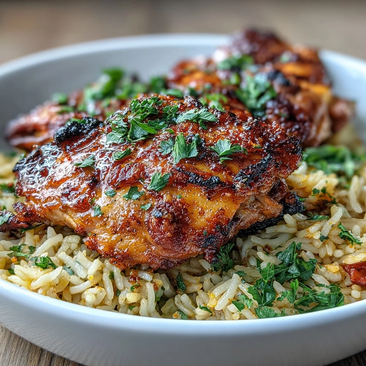 Aromatic Nandos-style Portuguese chicken and rice in one pot, bursting with smoky spices and tender chicken thighs.  