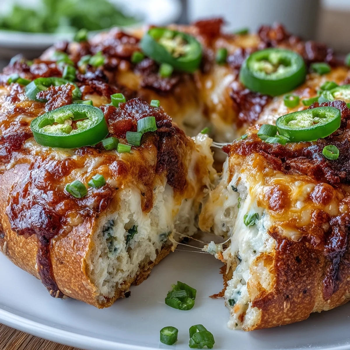 Golden-brown protein bagels with melted cheddar and jalapeño slices, perfect for a hearty breakfast sandwich.  