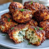Savory Crispy Leftover Spaghetti Pie Bites, perfectly golden and ready for snacking.