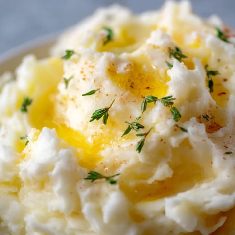 A close up of creamy mashed potatoes.