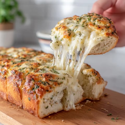 A slice of Italian Herb & Cheese Bread being cut.