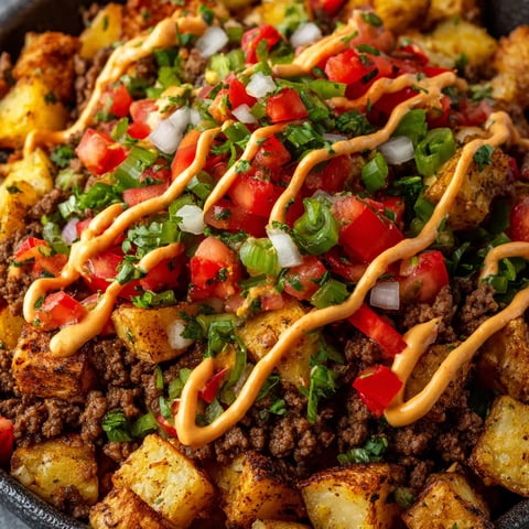 A loaded potato taco bowl meal prep.