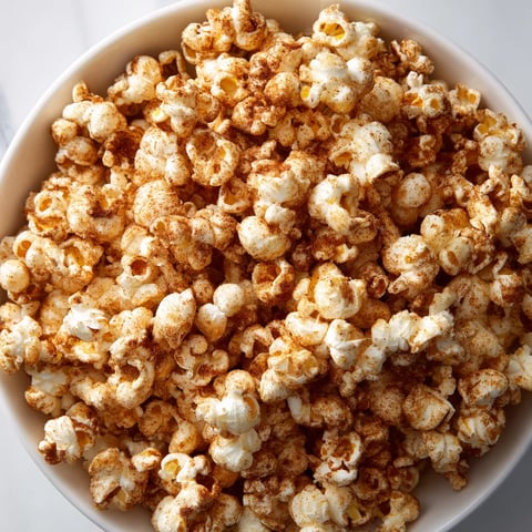 A bowl of popcorn with cinnamon and sugar.