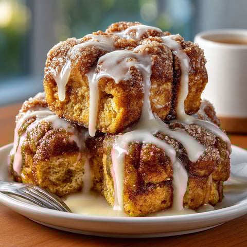 A stack of pumpkin spice monkey bread.
