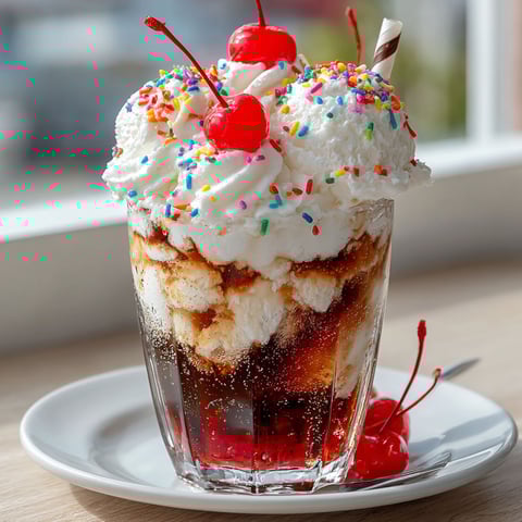 A glass of ice cream with cherries on top.