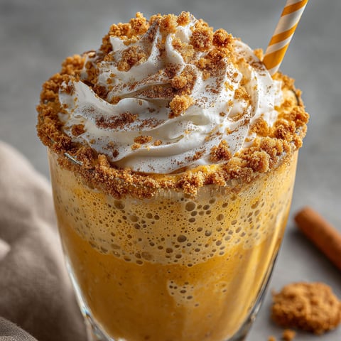 A glass of pumpkin spice milkshake with whipped cream.