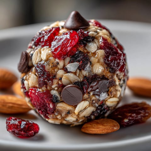 A plate of cherry bomb energy bites.