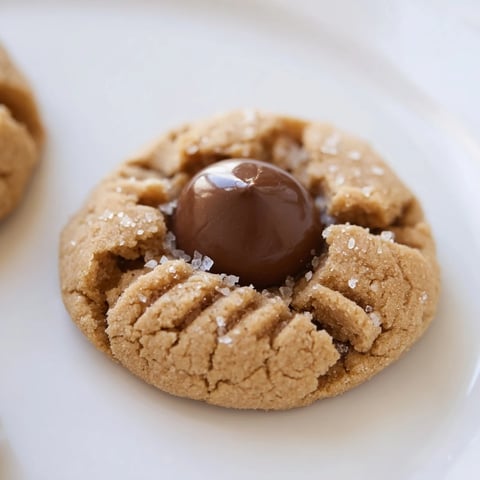 Warm, golden 3-Ingredient Peanut Butter Blossoms, each topped with a perfectly melted chocolate kiss.