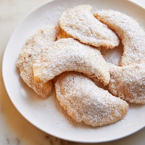 Warm, golden-brown Quick Christmas Cookie Croissants dusted with sweet powdered sugar and cinnamon.