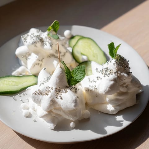 A vibrant Fluffy Clouds Lamb Baby Shower Board with tender lamb and creamy cheese clouds.