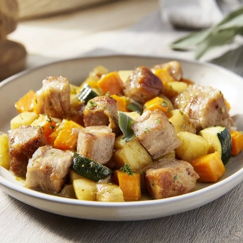 Sweet lamb platter for baby: tender lamb stew with soft vegetables, ready for little hands.
