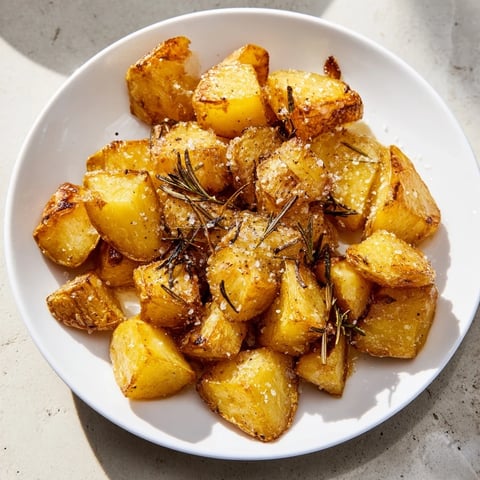 Golden-brown Beef Tallow Roasted Potatoes, crispy and seasoned, perfect as a side dish.