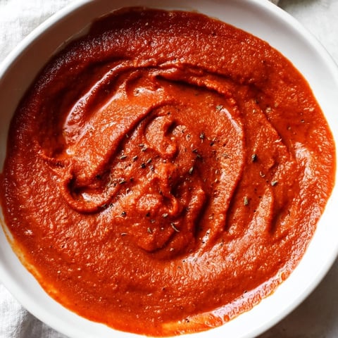 Deep red, steaming Instant Creamy Marinara Hack sauce, rich with butter, ready for pasta, smells delicious.