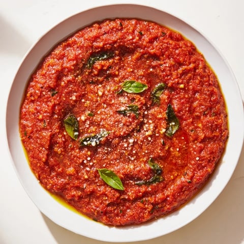 Smooth Hidden Veggie Tomato Pasta Sauce swirling in a pan, vibrant red, ready to serve with pasta.