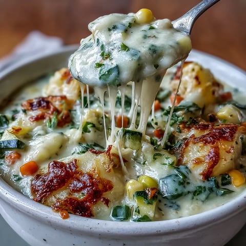 Creamy Garlic Parmesan Veggie Soup steaming in a rustic bowl, topped with extra Parmesan and cracked black pepper.