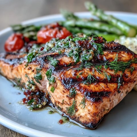 A mouthwatering grilled salmon dish infused with lemon and herbs, served with vibrant asparagus and juicy cherry tomatoes for a healthy, colorful meal.  