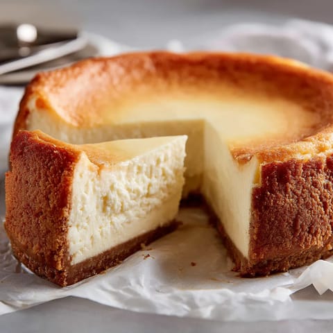 A slice of classic New York cheesecake.